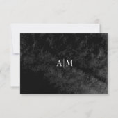 Waterverf zwart-wit bruiloft RSVP Kaart (Achterkant)