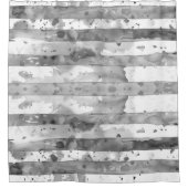 Waterverf Zwart-wit Gestreept Douchegordijn (Voorkant)