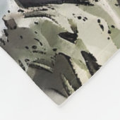 Waterverf Zwart-wit pluizige kat in Natuur Fleece Deken (Hoek)