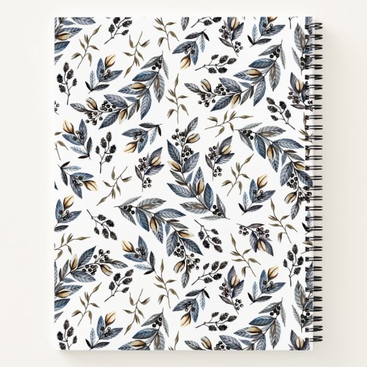 Waterverf zwarte bladzijden monogram recept | notitieboek (Achterkant)