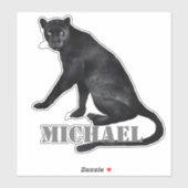 Waterverf zwarte panter leopard, speciaal aangepas sticker (Vel)