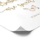 Waterverf zwarte roze vlinder Baby's zijn zoet Poster (Hoek)