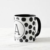 Waterverf Zwarte Spots met monogram Mok (Voorkant rechts)