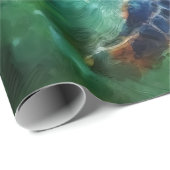 Waterverf Zwemmen Zee Schildpad Cadeaupapier (Rol Hoek)