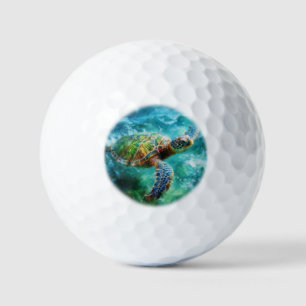 Waterverf Zwemmen Zee Schildpad Golfballen