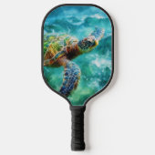 Waterverf Zwemmen Zee Schildpad Pickleball Paddle (Voorkant)