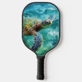 Waterverf Zwemmen Zee Schildpad Pickleball Paddle (Achterkant)