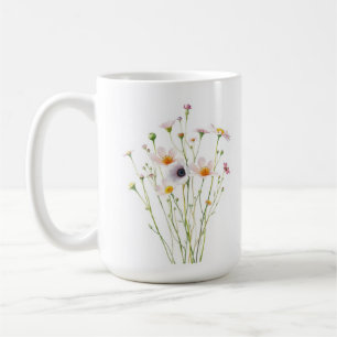 Waterverfboeket van wilde bloemen koffiemok