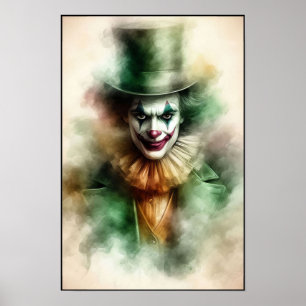 Waterverfclown die in je ziel staart poster