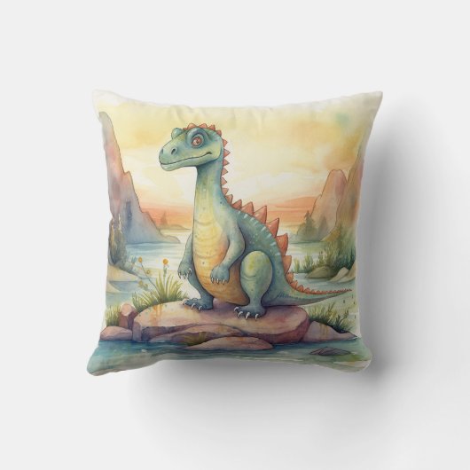 Waterverfdinosaurussen voor een kinderkamer kussen (Achterkant)
