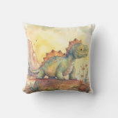 Waterverfdinosaurussen voor een kinderkamer kussen (Voorkant)