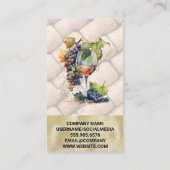 Waterverfglas met wijn druiven | Kurken Visitekaartje (Achterkant)