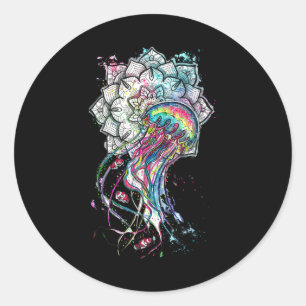 Waterverfkwal Chakra Zee Dier Yoga Boho A Ronde Sticker