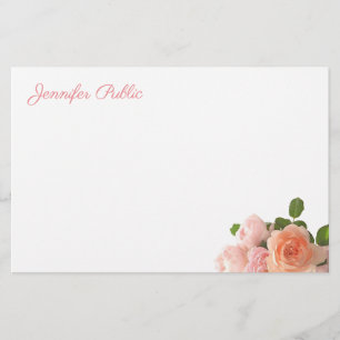 Waterverfrozen Bloemen Elegante Bloemensjabloon Briefpapier