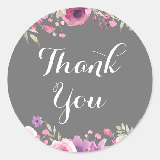 Waterverfrozen Groene Dank Je Ronde Sticker (Voorkant)