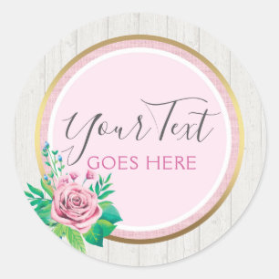 Waterverfrozen & Houten Landelijke Shabby Chic Hui Ronde Sticker