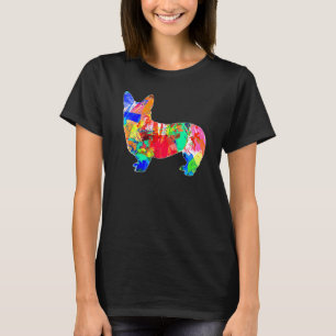 Waterverfschilderij Kleurrijke Kunst Pembroke Wels T-shirt