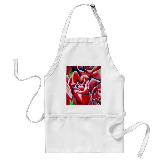 Waterverfschilderij met roze rozen standaard schort (Voorkant)