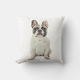 Waterverfschilderij van Franse Bulldog Kussen