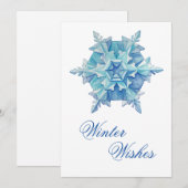 Waterverfsneeuwvlok Feestdagenkaart (Voorkant / Achterkant)