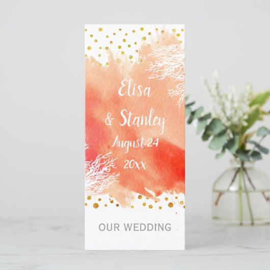 Waterverfspat, koraalrif huwelijksprogramma programma (Staand voorkant)