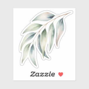 WaterverfSticker met Groene Bladeren Sticker