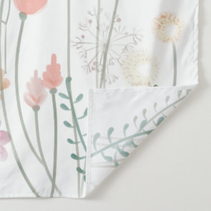 Waterverftekening van een veld met wilde bloemen wandkleed