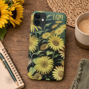 Waterverfveld van gele wilde bloemen  iPhone 11 hoesje
