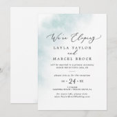 Waterverfwas | Blauwe Elopement Ontvangst Kaart (Voorkant / Achterkant)