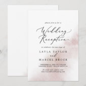 Waterverfwas | Blush Bruiloftsreceptie Kaart (Voorkant / Achterkant)