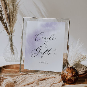 Waterverfwas   Paarse Kaarten en Cadeaus Bord Poster