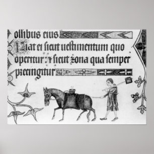 Waterverkoper, afbeelding van 'Luttrell Psalter' Poster