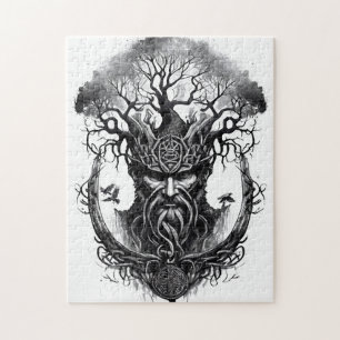 Waterverktint van noordse mythologie Yggdrasil Legpuzzel