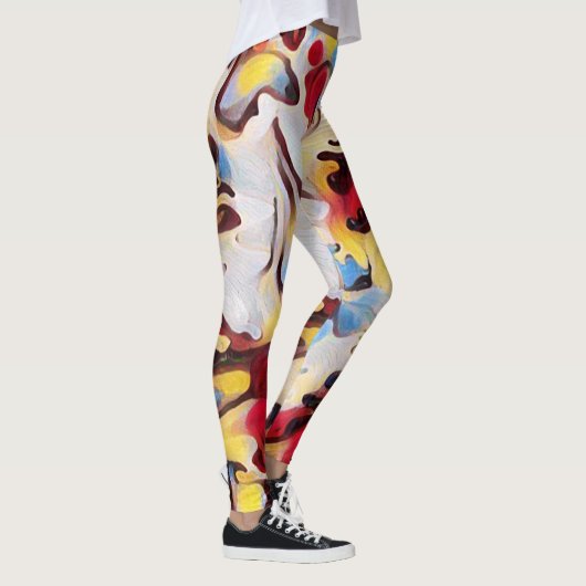 Waterverven Abstracte digitale kunst Leggings (Rechts)