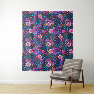 Waterverven bloemen van het flessenpatroon van de wandkleed