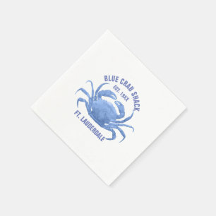 Waterverven Blue Crab Illustratie Aangepaste tekst Servet
