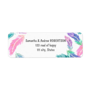 Waterverven bruiloft etiket