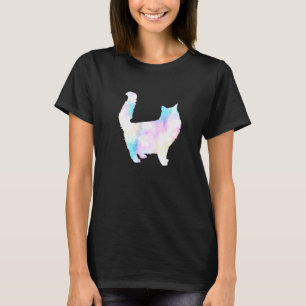 Waterverven Cute Fun Cat Art Fur Meow Animal T-shirt