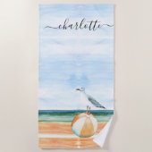 Waterverven doorloopbalkbal Zee Strandlaken (Voorkant)