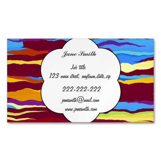 Waterverven golven abstract ontwerp magnetisch visitekaartje (Voorkant)