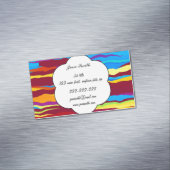 Waterverven golven abstract ontwerp magnetisch visitekaartje (Voorbeeld)