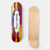 Waterverven golven abstract ontwerp skateboard (Voorkant)