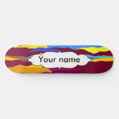 Waterverven golven abstract ontwerp skateboard (Horizontaal)