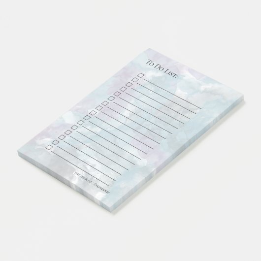 Waterverven in Blauw en Lavender Post-it® Notes (Schuin)