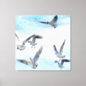 Waterverven in de vlucht canvas afdruk (Voorkant)