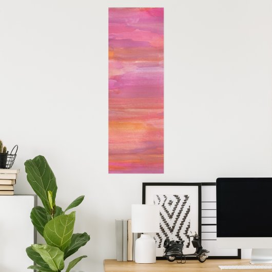 Waterverven juli Sunrise Poster (Thuiskantoor)