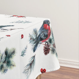 Waterverven Kerst holly en bullfinch patroon Tafelkleed