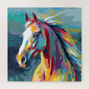 Waterverven Paardenkop Illustratie Legpuzzel