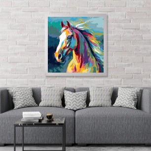 Waterverven Paardenkop Illustratie Poster