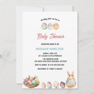 Waterverven paaseieren baby shower Uitnodiging